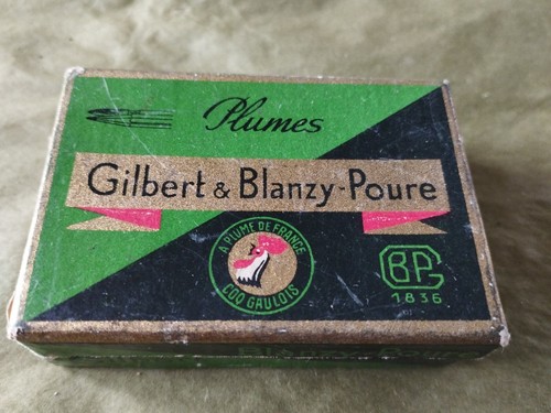 Boite ancienne plumes gilbert - plumes,